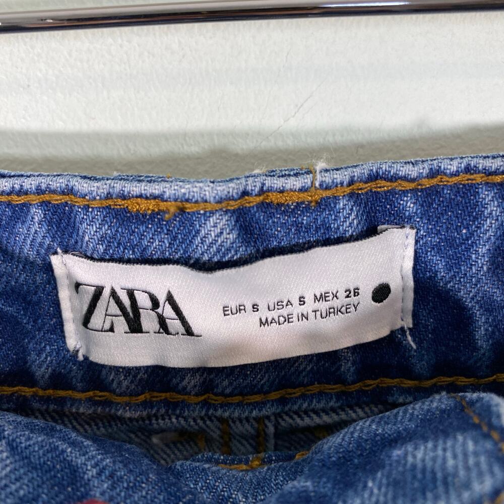 Zara Blue Denim Maxi Skirt with Front Slit - Picture 4 of 7